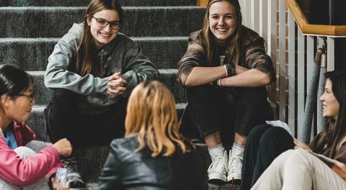 Students talking in group