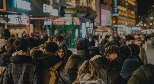 Young adults in a group